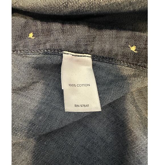 J. Jill Indigo Cotton Long Sleeve Flowy Shirt Dress, Lagenlook, size Small - Picture 9 of 9